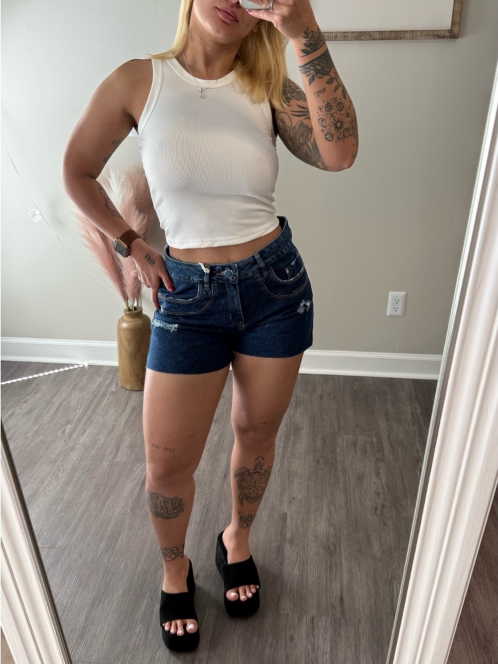 Dark Indigo High-Rise Denim Shorts - Women’s Jean Shorts